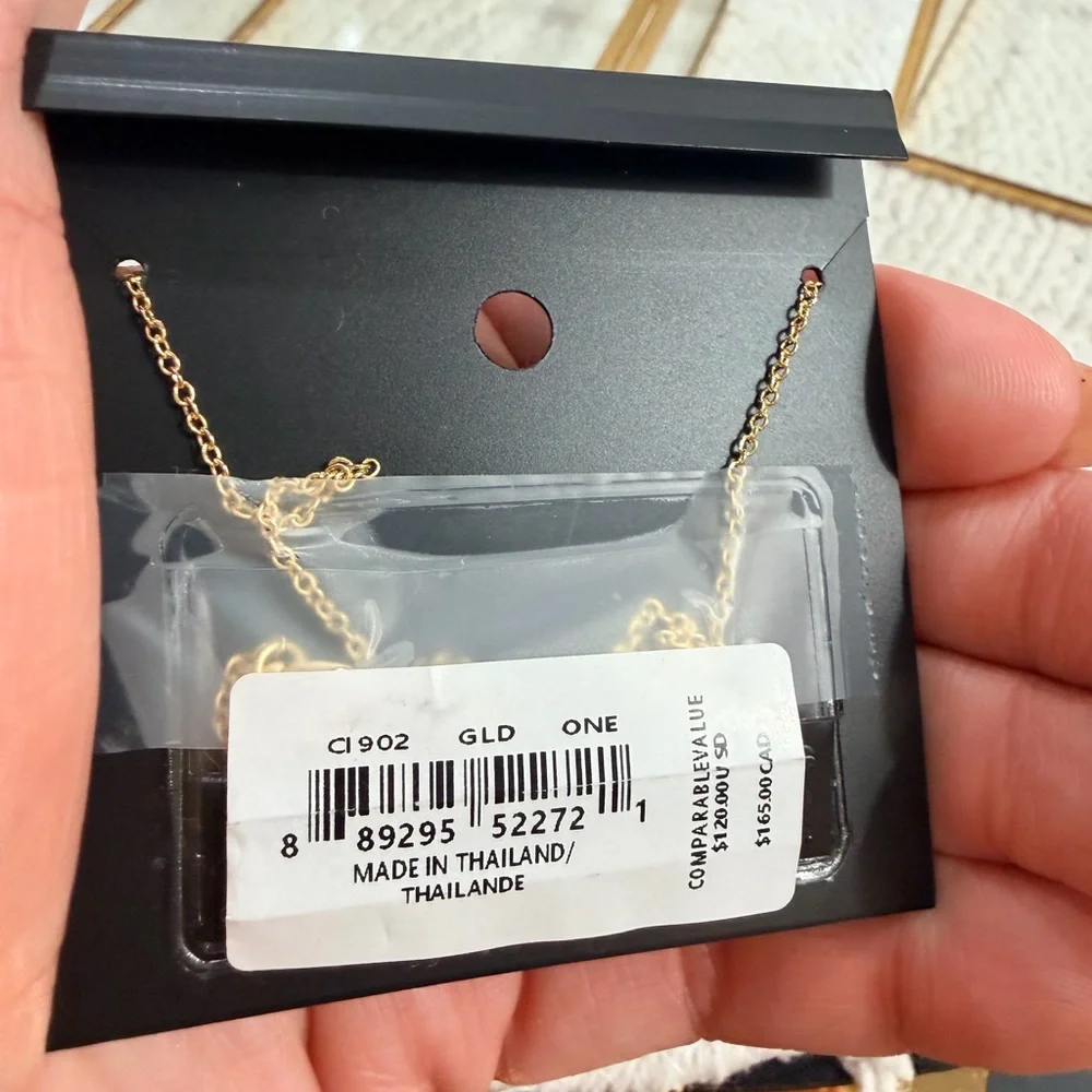 COACH Gold-Tone Chain Necklace with Enamel lettering. NWT - Picture 4 of 4